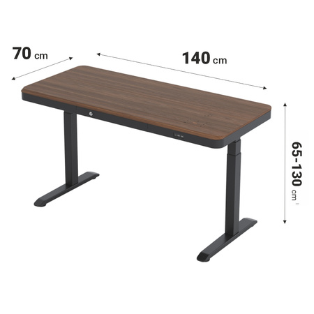 Biurko elektryczne czarne SENSE  drewniane LARGE ORZECH